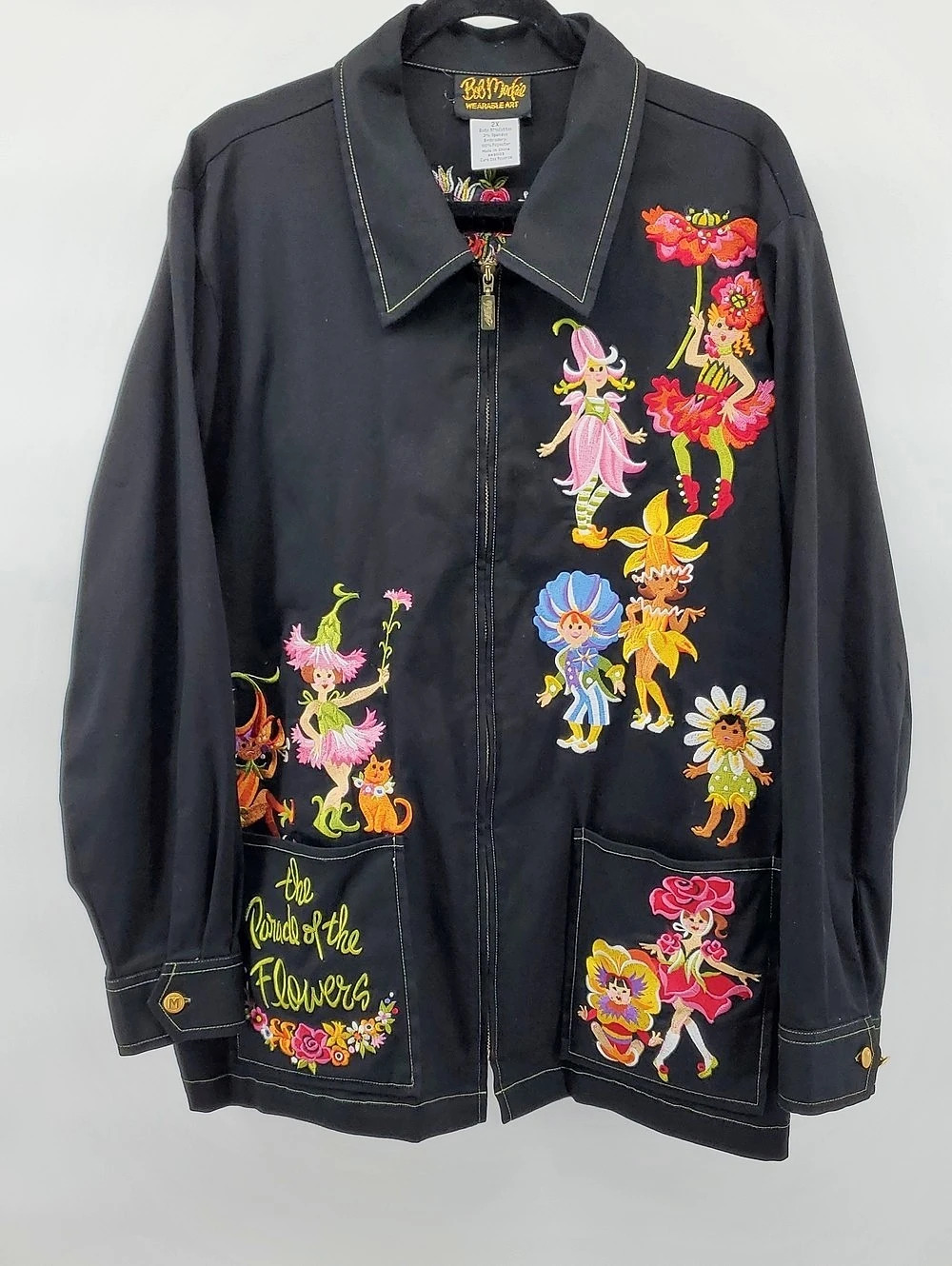 Bob Mackie | Parade of Flowers Embroidered Statement Jacket | Women 2X